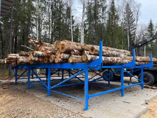Эстакада накопительная(загрузочный стол)  с поштучной выдачей бревен ЭНПВ-50